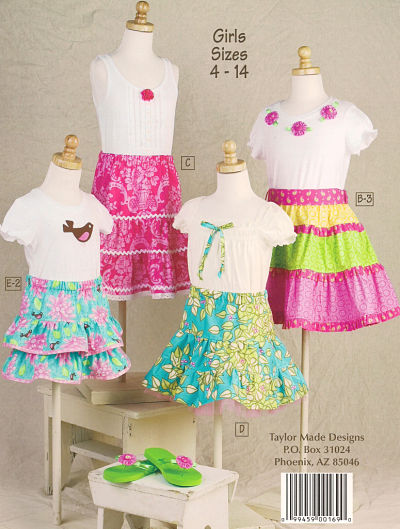 Pattern Book - Little Sassy Skirts by Cindy Taylor Oates-Cindy Taylor Oates Sewing Pattern Book little sassy skirts
