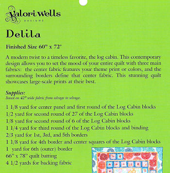Pattern - Delila Quilt by Valorie Wells-sewing pattern quilt valorie wells delila