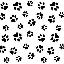 Comfy Pawprints Black White Flannel