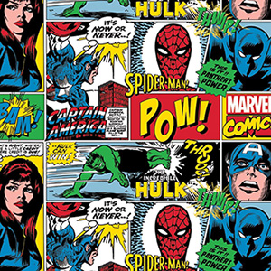 Marvel Comic Strip Characters Flannel 13020465B
