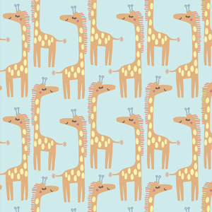 Playful Cuties Giraffes Turquoise Flannel - 23" Remnant