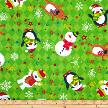 Snow Friends Flannel - 29" Remnant