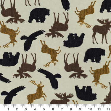 Wilderness Animals Toss Snuggle Flannel - 34" Remnant