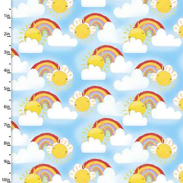 Welcome to the Jungle Rainbow Clouds Flannel