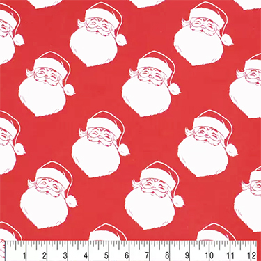 Very Merry Santa Faces Flannel