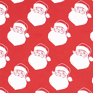 Very Merry Santa Faces Flannel - 26" Remnant
