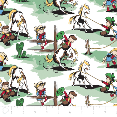 Cowkids in Green Flannel - 31" Remnant