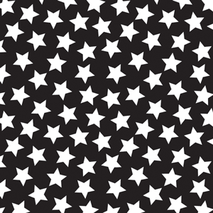 White Stars on Black Flannel - 14" Remnant
