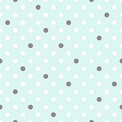 Miko Dot White Gray on Turquoise Flannel