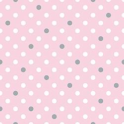 Mia Dot White Gray on Pink Flannel
