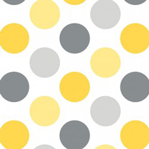 FQ Single - Yellow White Gray Dots Flannel