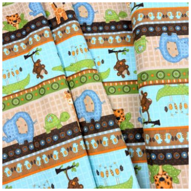 Comfy Tan Jungle Animal Rows Flannel