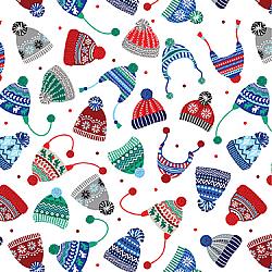 Winter Wonders Cozy Hats White Flannel BEN14819F-09