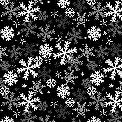 Winter Wonders Snowflake Black Flannel BEN14823F-12