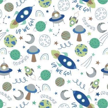 Lost in Space White Camelot Flannel