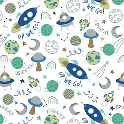 Lost in Space White Camelot Flannel