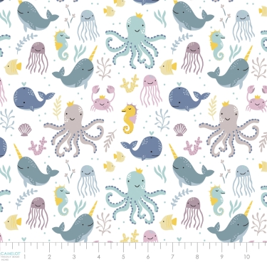 Ocean Baby White Flannel