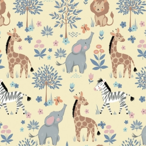 Magical Safari Yellow Flannel