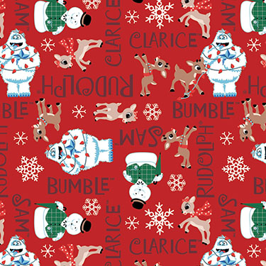 Rudolph the Red Nosed Reindeer Characters Flannel - 20" Remnant