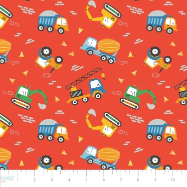 Construction Site Orange Flannel