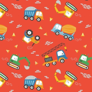 Construction Site Orange Flannel