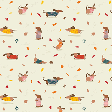 Sweater Weather Dachshund Flannel - 19" Remnant