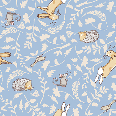 Guess How Much I Love You Forest Friends Blue Flannel