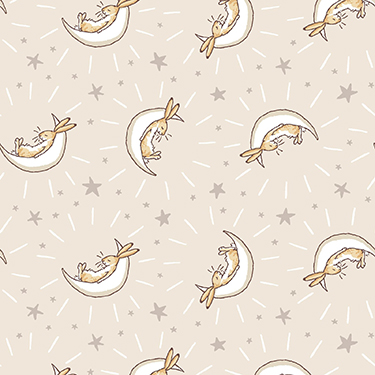 Guess How Much I Love You Bunny Moons Light Khaki Flannel