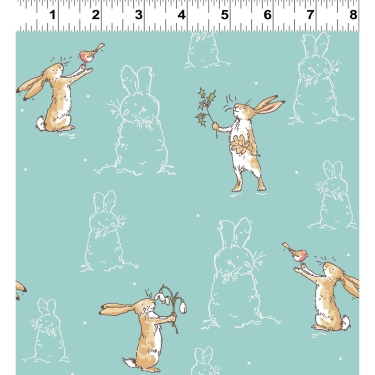 Guess How Much I Love You 2026 Bunnies Teal Flannel