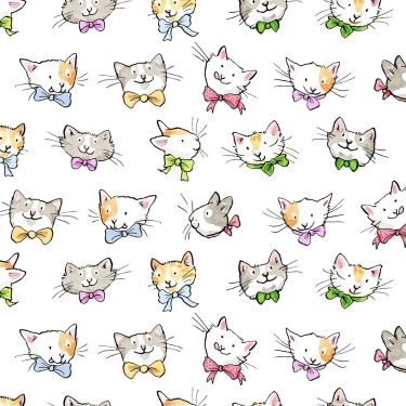 Cats with Bow Ties Flannel CLTY4962