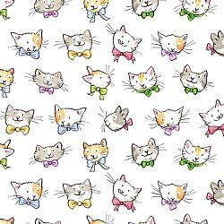 Cats with Bow Ties Flannel CLTY4962