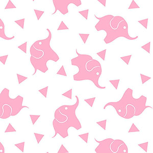 Dreamtime Elephant Confetti Pink Flannel