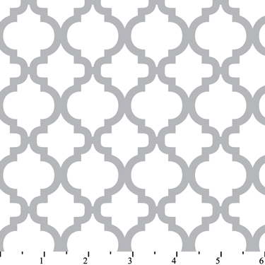 Dreamland Bella Quatrefoil Gray on White - 16" Remnant
