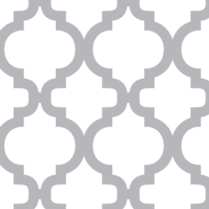 Dreamland Bella Quatrefoil Gray on White - 16" Remnant