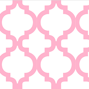 Dreamland Bella Quatrefoil Pink on White - 22