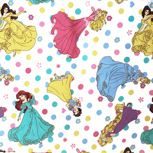 Disney Princess Polka Dot Toss Flannel - 16" Remnant