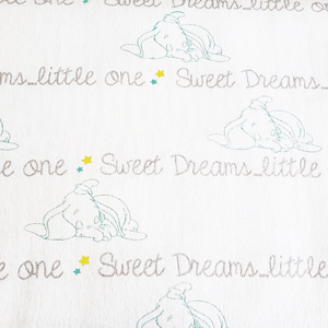 Sweet Dreams Dumbo Script Flannel - 30" Remnant