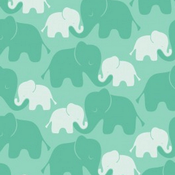 FQ Single - Imaginarium Elephant Turquoise Flannel