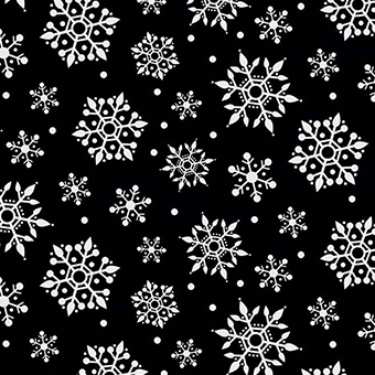 FQ Single - Gnome for Christmas Snowflake Black Flannel
