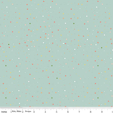 Stars Mint Flannel F10621 - 17" Remnant