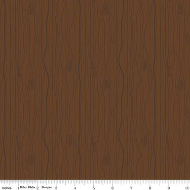 Woodland Wood Grain Brown Flannel F10633