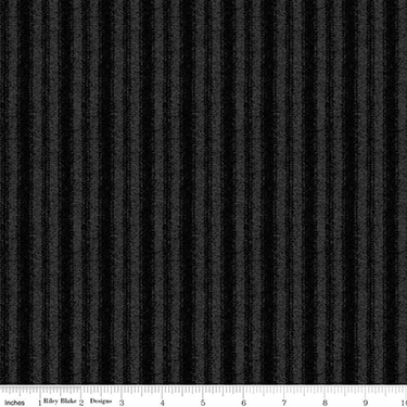 Woolen Flannel Stripe Black F10641