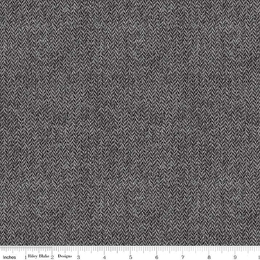 Woolen Flannel Herringbone Gray - 26" Remnant