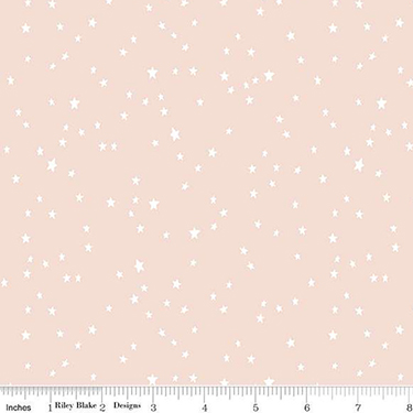 Baby Girl Nursery Stars Pink Flannel - 23" Remnant