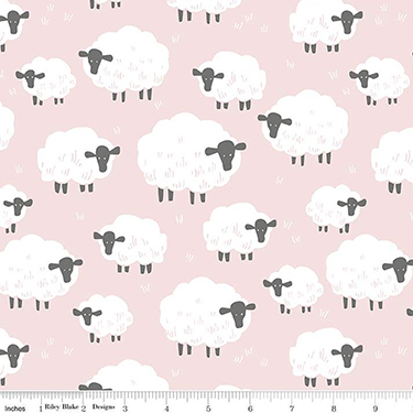 Fluffy Friends Pink Flannel F12006