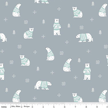 Northern Lights Polar Bears Steel Flannel F15001