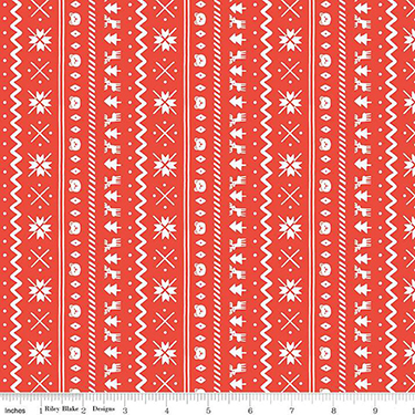 Northern Lights Fair Isle Red Flannel F15002
