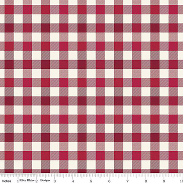 Old Fashioned Christmas Check Red Flannel F15032
