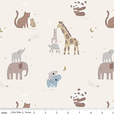 Safari Stargazing Boy Main Cream Flannel F15310