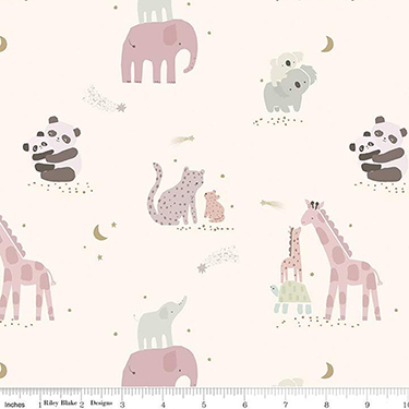 Safari Stargazing Girl Main Cream Flannel F15313